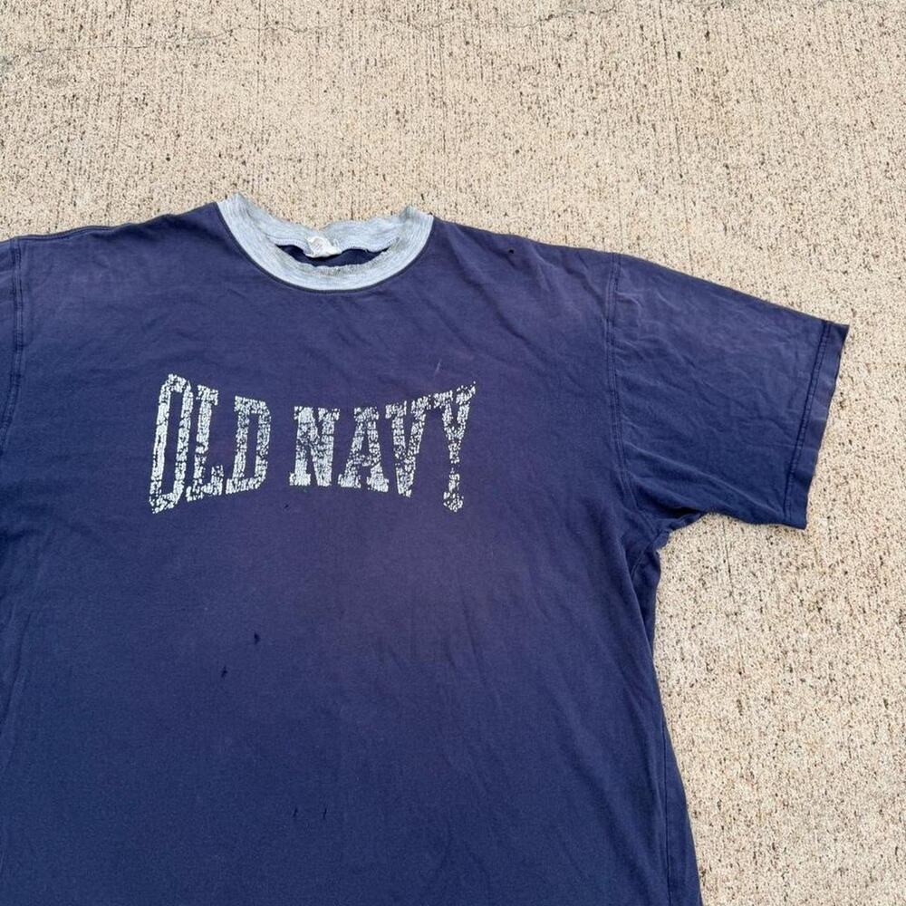 Vintage old navy tee shirt blue distressed XL